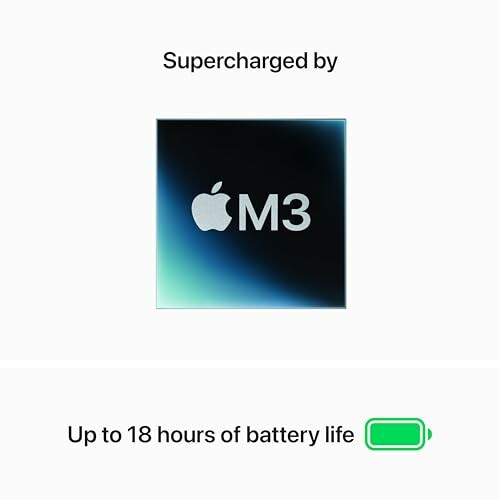 Apple M3 chip with up to 18 hours of battery life.