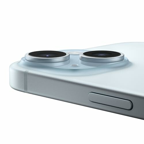 Close-up of a smartphone camera lens on a sleek device.